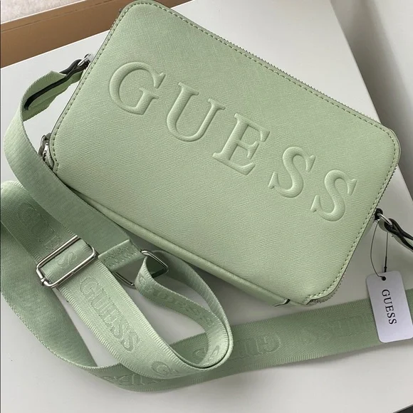 Guess Bags Guess Green Crossbody Bag With Adjustable Strap